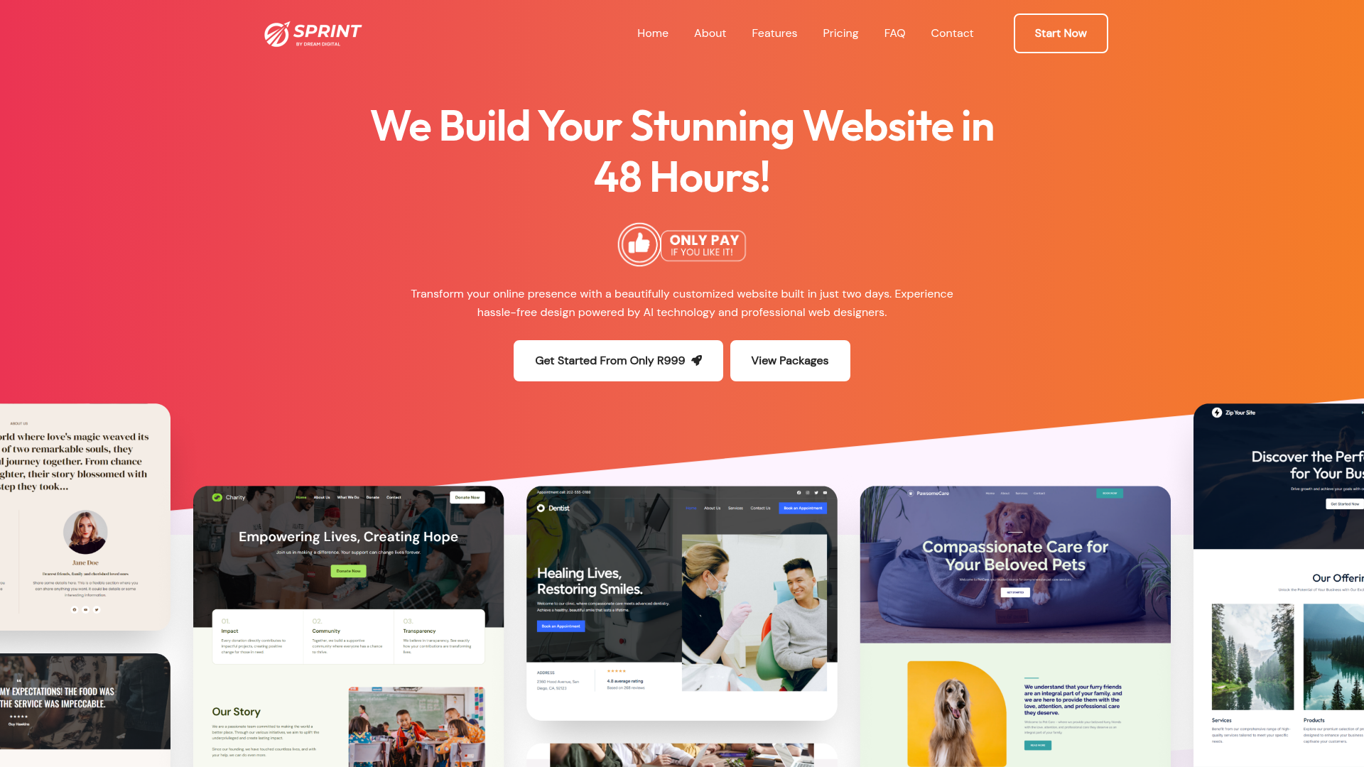 Sprint by Dream Digital website